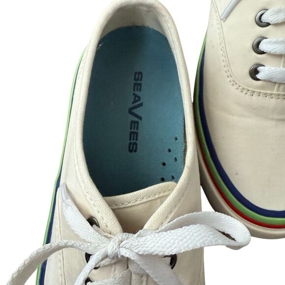 Seavees Legend Pride Cotton Poplin White Sneakers 7.5 - Picture 8 of 10